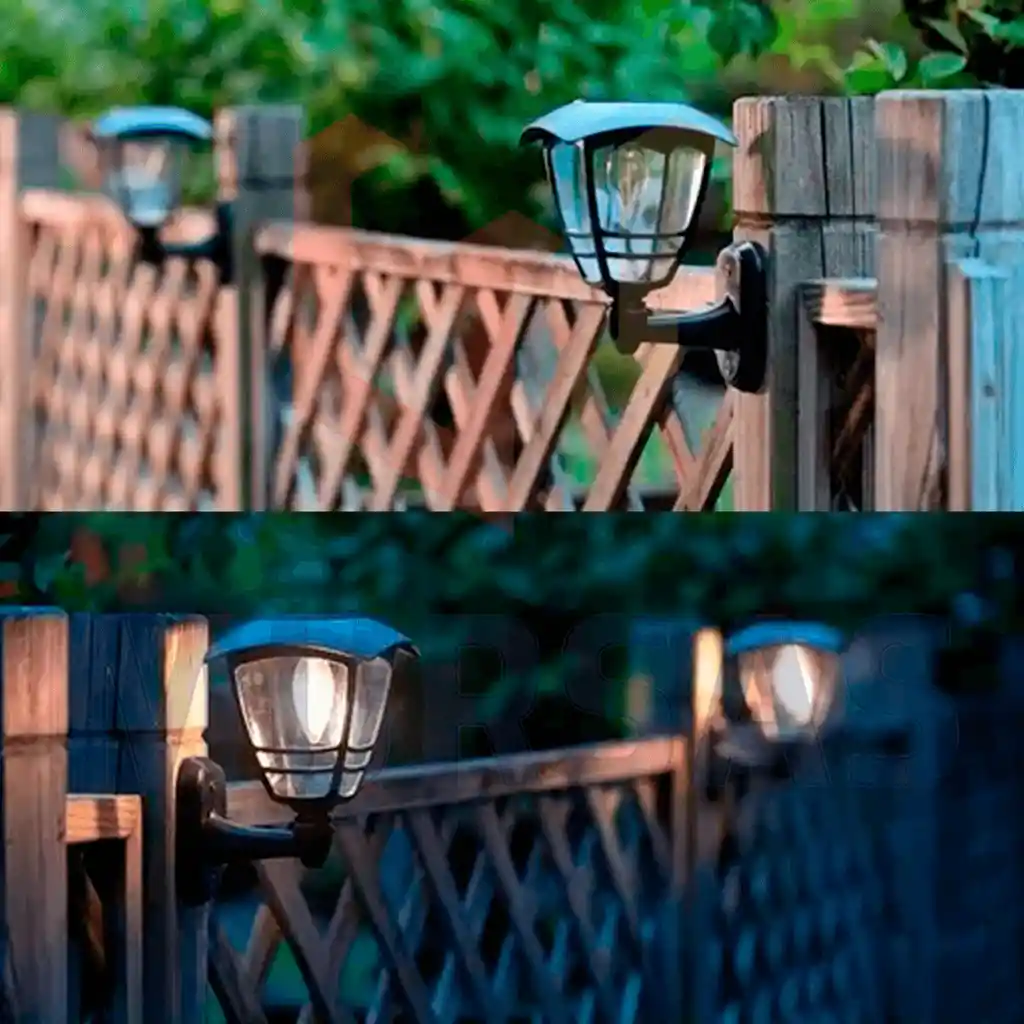 Lampara Led Farol Pared Solar Resiste Agua