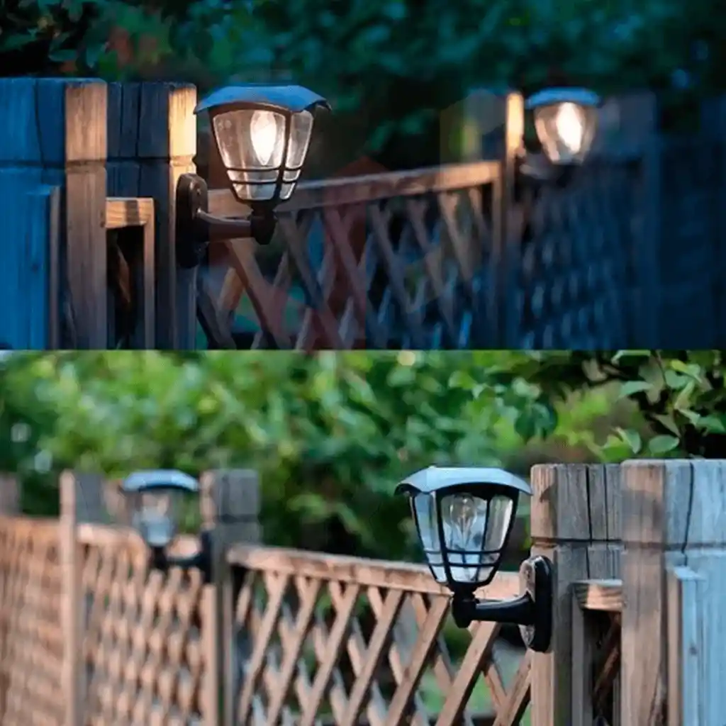 Lampara Led Farol Pared Solar Resiste Agua