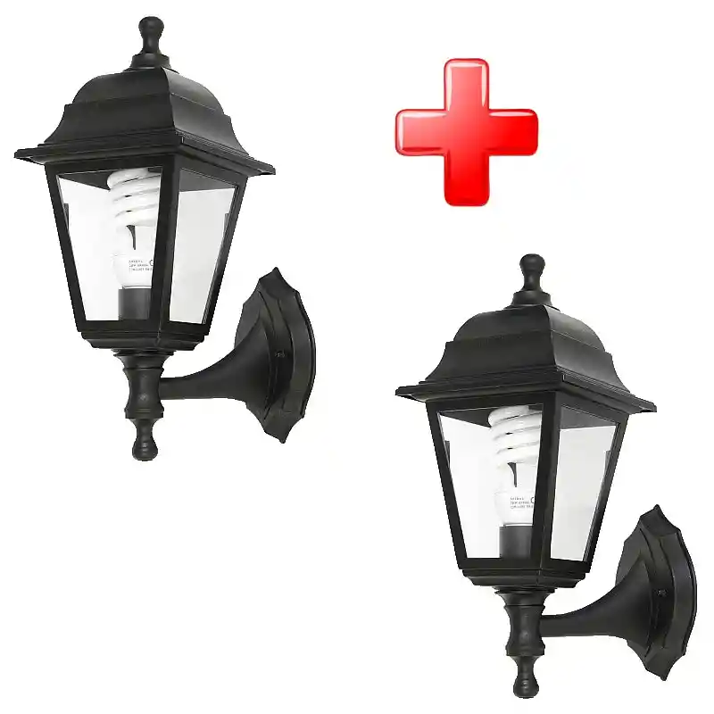 Lámpara Farol X2 Unidades Abs Pared Resistente Al Sol Y Agua