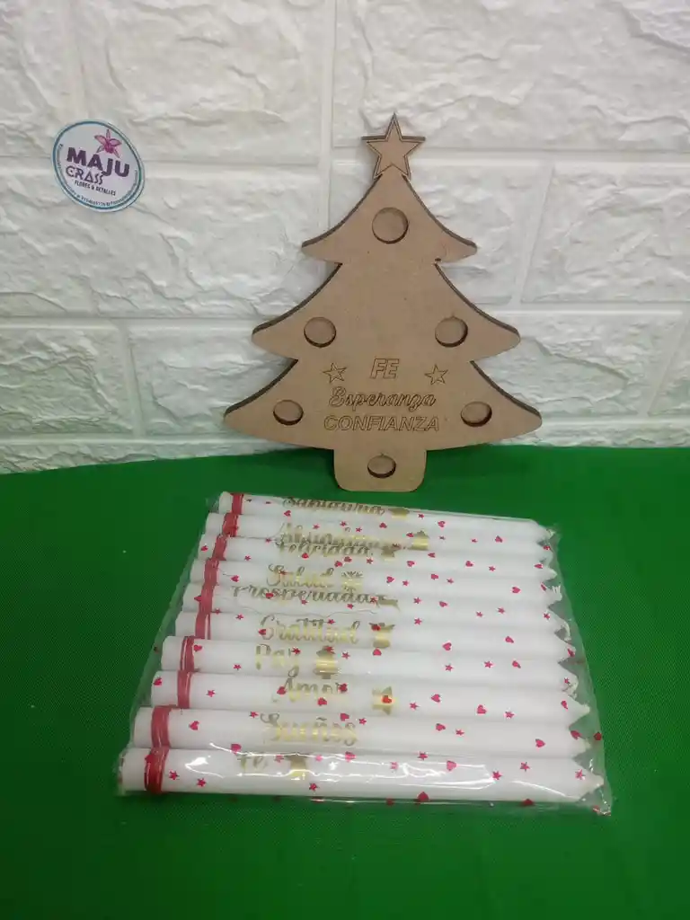 Navidad Velas Con Porta Vela Personalizadas Con Propósitos