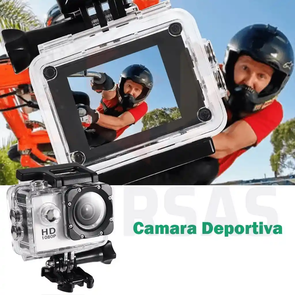 Videocamara Deportiva Con Carcasa Sumergible Full Hd 1080p