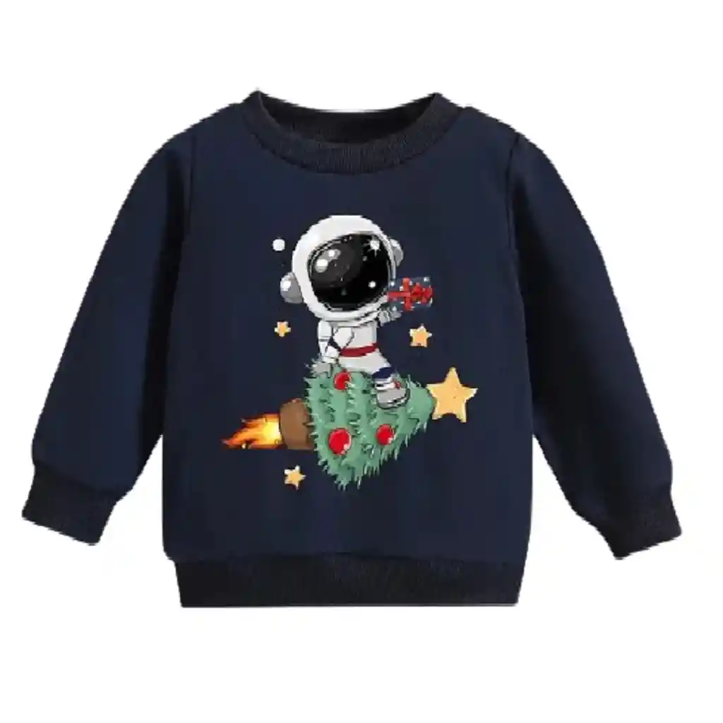 Sueter Infantil Azul Oscuro Con Astronauta