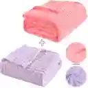 Set X2 Cobijas Premium Ku Lila Y Rosa Chic