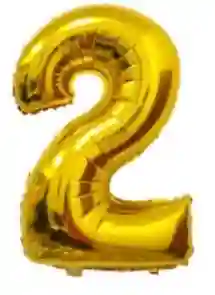 Globo Metalizado 16 Pulgadas Numero 2 Dorado