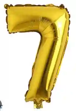 Globo Metalizado 16 Pulgadas Numero 7 Dorado