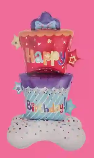 Globo Metalizado Happy Birthday Colores Grande