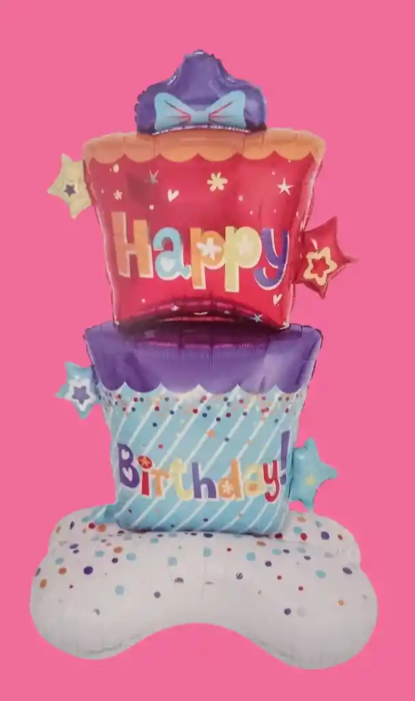 Globo Metalizado Happy Birthday Colores Grande