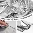 Mantel Papel En Aluminio Color Plateado Reutilizable 1.37mx1.83m