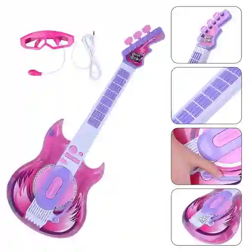 Guitarra Musical De Jugeute Con Microfono Y Gafas, Mp3 Funcion De Karaoke