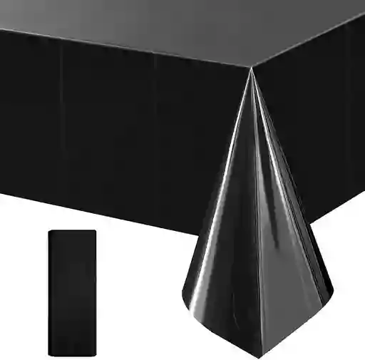 Mantel Papel En Aluminio Color Negro Reutilizable 1.37mx1.83m