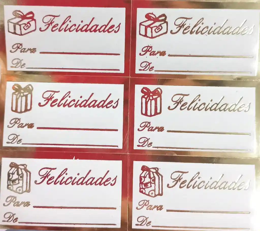 Sticker Etiqueta, Tarjeta " De, Para" Para Regalos Y Detalles