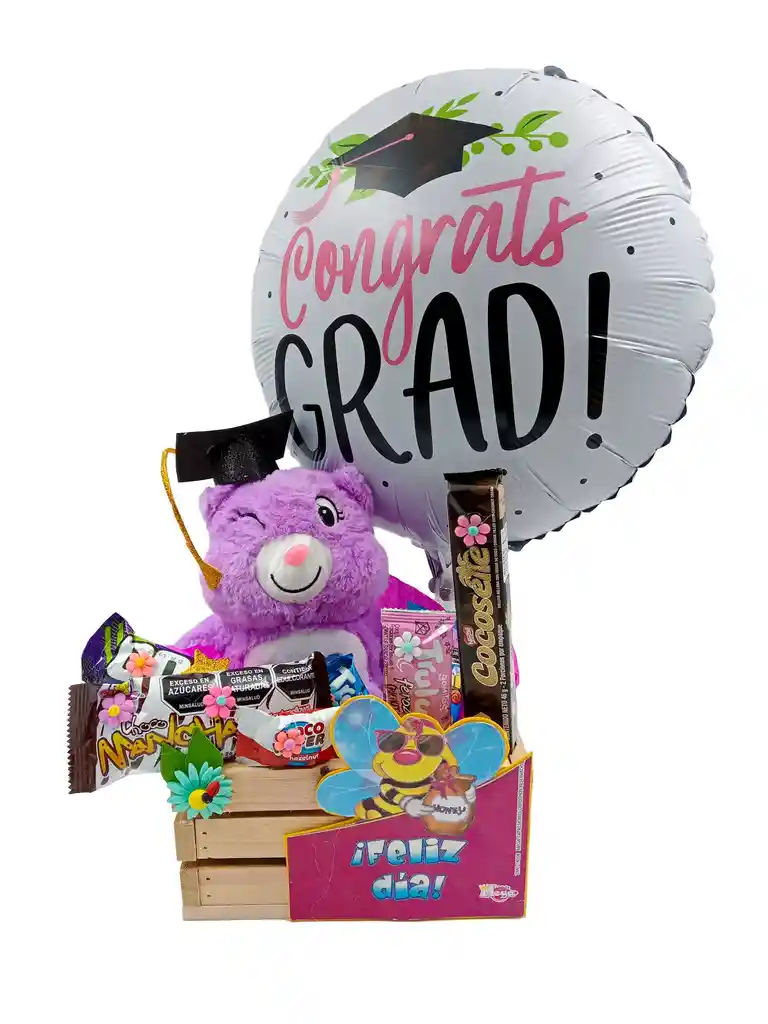 Desayuno Sorpresa Grado Peluche Graduacion Osito Cariñosito Birrete Dulces Globo