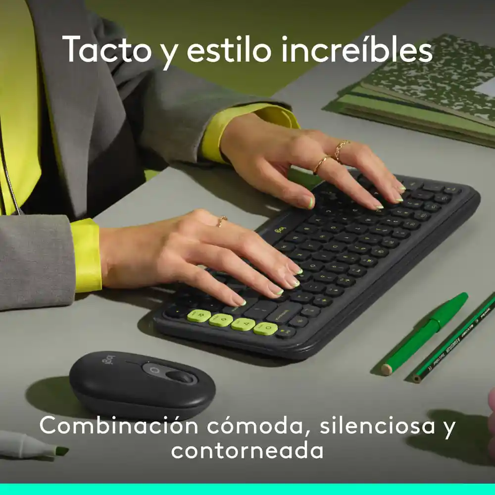 Combo Teclado Y Mouse Bluetooth Logitech Pop Icon Grafito