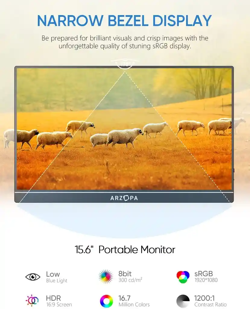 Monitor Portatil 15.6 Pantalla Ultradelgada Mac Xbox Ps4 Win