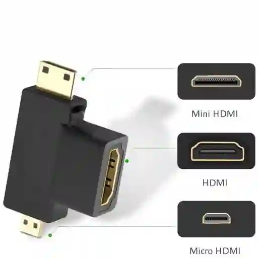 Adaptador Convertidor 3 En 1 Hdmi A Mini Hdmi Y Micro Hdmi