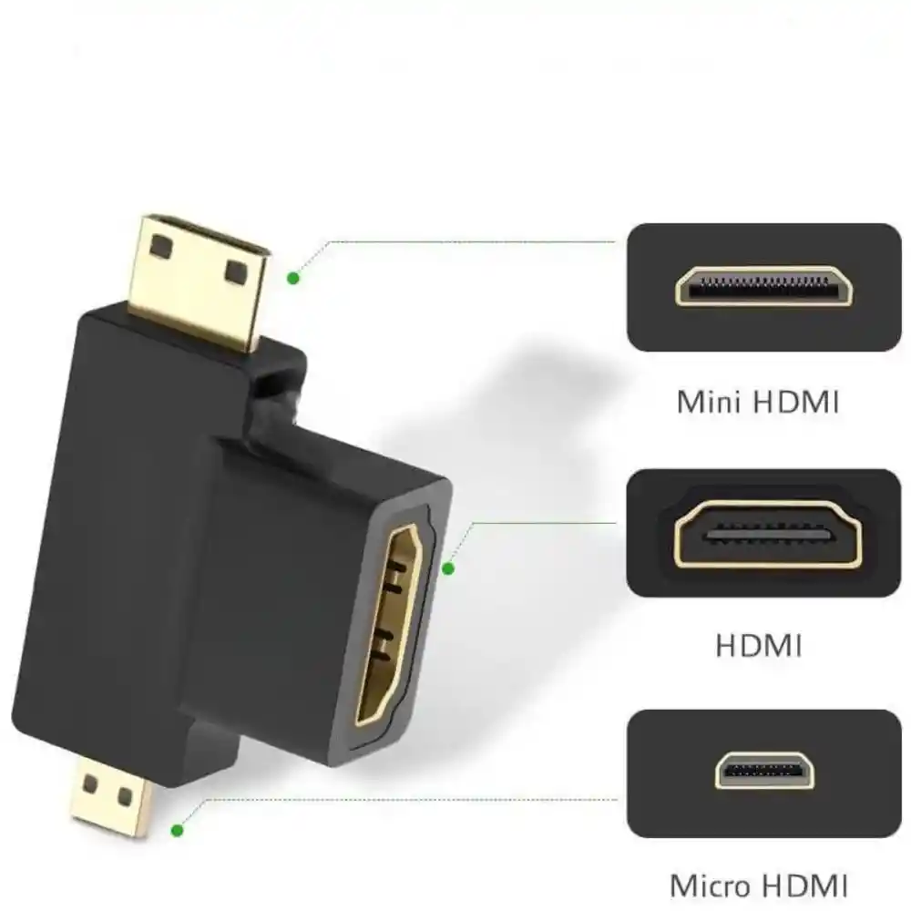 Adaptador Convertidor 3 En 1 Hdmi A Mini Hdmi Y Micro Hdmi