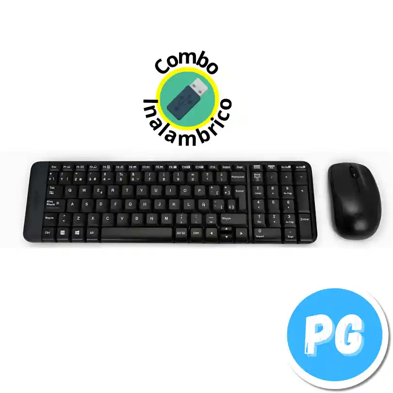 Combo Mouse Y Teclado Español Logitech Inalambrico Mk220 (antena Usb) Negro