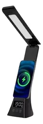 Lámpara De Mesa Recargable Carga Inalámbrica Led Reloj