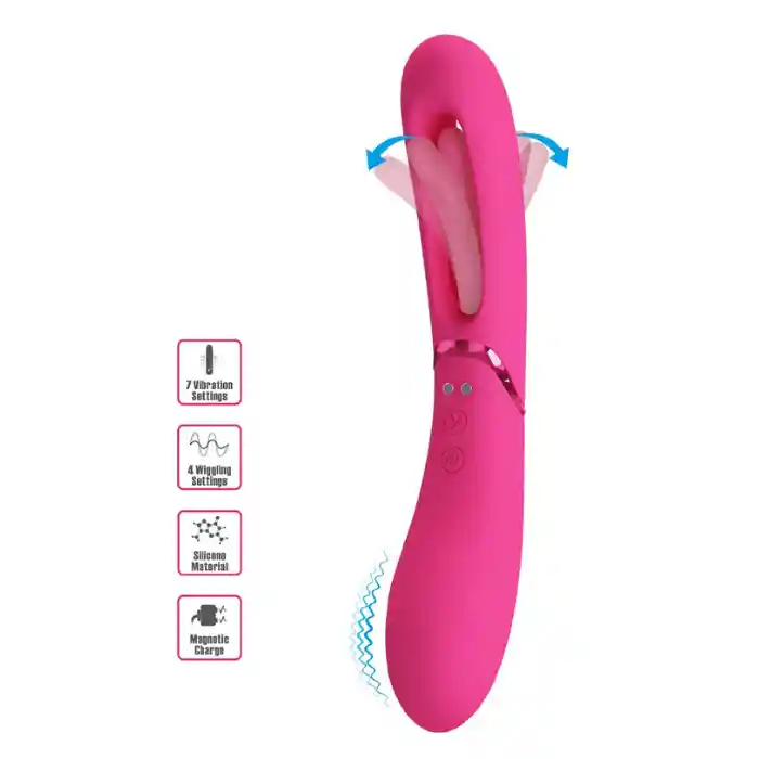 Vibrador Consolador Doble Estimulo Con Lengua Lexie