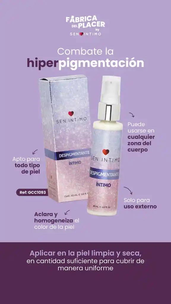 Despigmentante Intimo 60 Ml Sen Intimo Desmanchador