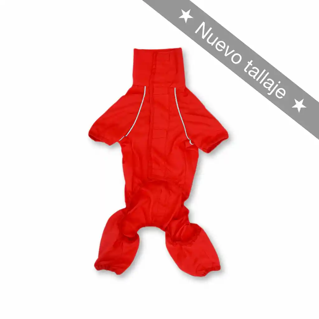 Impermeable 4xl 4 Patas Rojo Con Embone Reflectivo Y Cuello Alto