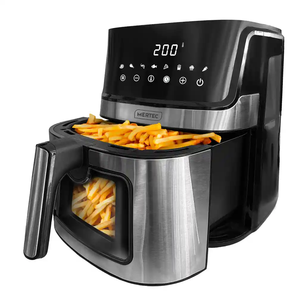 Freidora De Aire Digital 6.5 Litros Mertec 7 Funciones - Acero Inoxidable