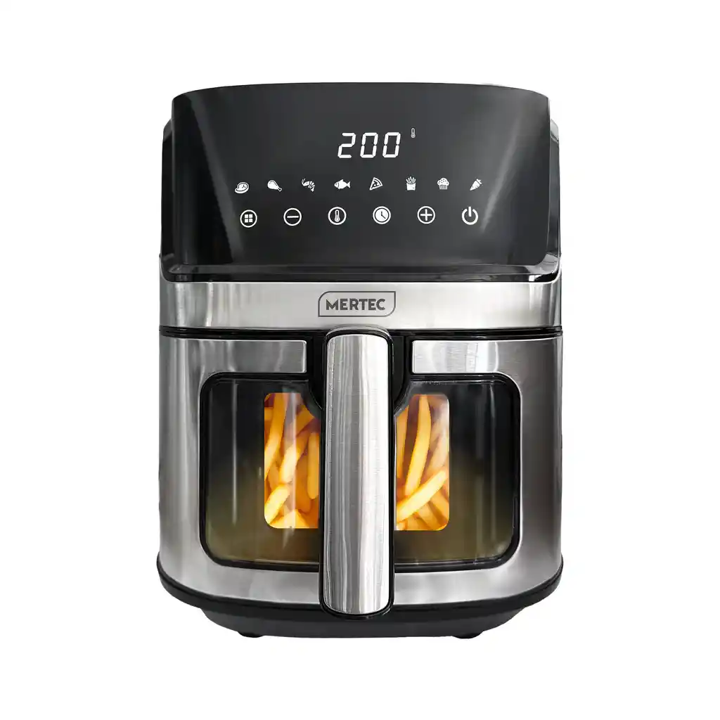 Freidora De Aire Digital 6.5 Litros Mertec 7 Funciones - Acero Inoxidable