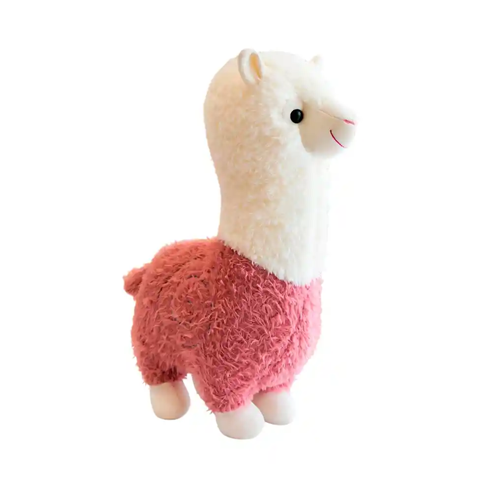 Juguete De Peluche Kawaii Diseño De Llama Blanco Y Rosado De 25 Cm