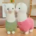 Juguete De Peluche Kawaii Diseño De Llama Blanco Y Rosado De 25 Cm