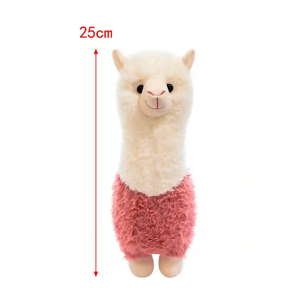 Juguete De Peluche Kawaii Diseño De Llama Blanco Y Rosado De 25 Cm