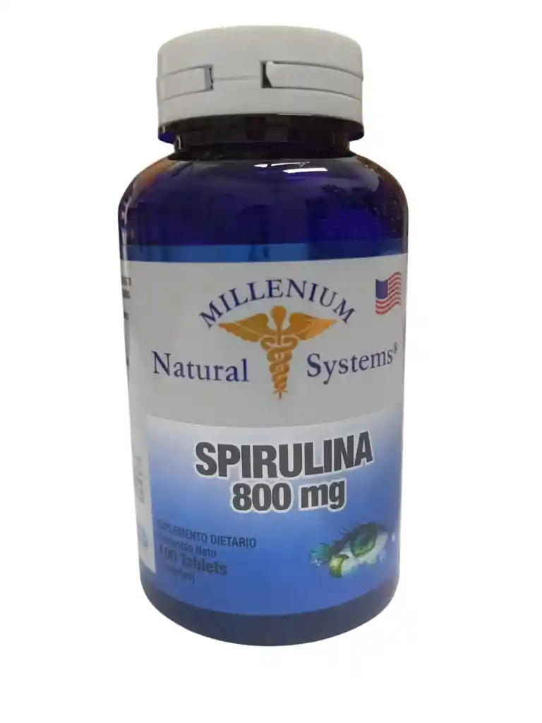 Spirulina 800 Mg X 100 Tabletas Natural Systems