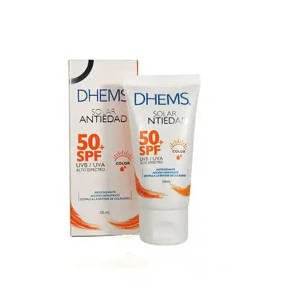 Protector Solar Dhems Antiedad Con Color 50ml