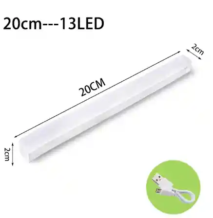 Luz Led 20cm Sensor Movimiento Carga Usb Luz Nocturna Inalámbrica Recargable Armario Closet Escalera Cocina