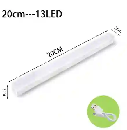 Luz Led 20cm Sensor Movimiento Carga Usb Luz Nocturna Inalámbrica Recargable Armario Closet Escalera Cocina