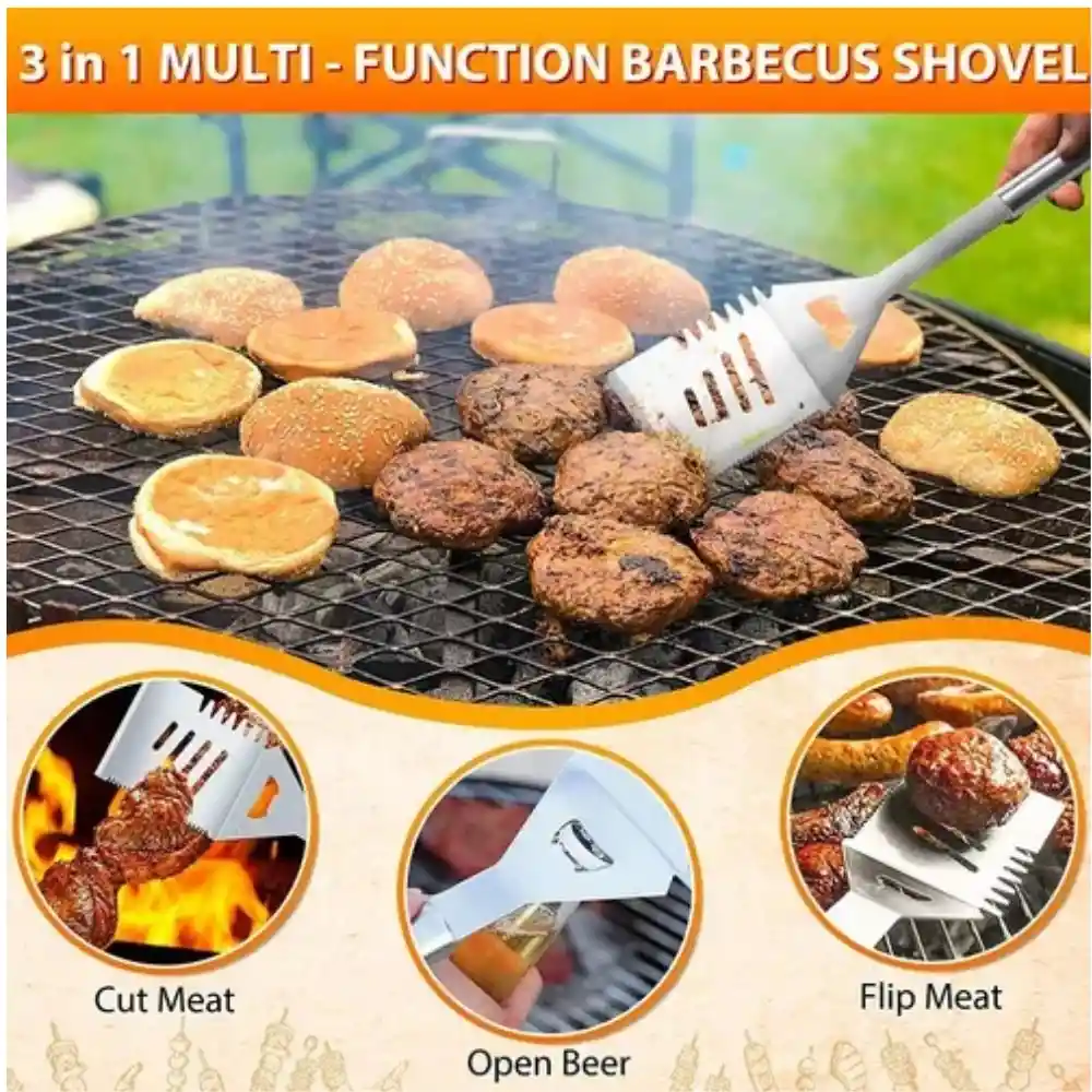 Set Parrilla Bbq 14 Piezas Utensilios De Acero Con Maletin Kit Asados Parrillero
