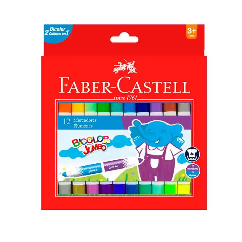 Marcadores Jumbo Bicolor Faber Castell X 12 - 24 Colores