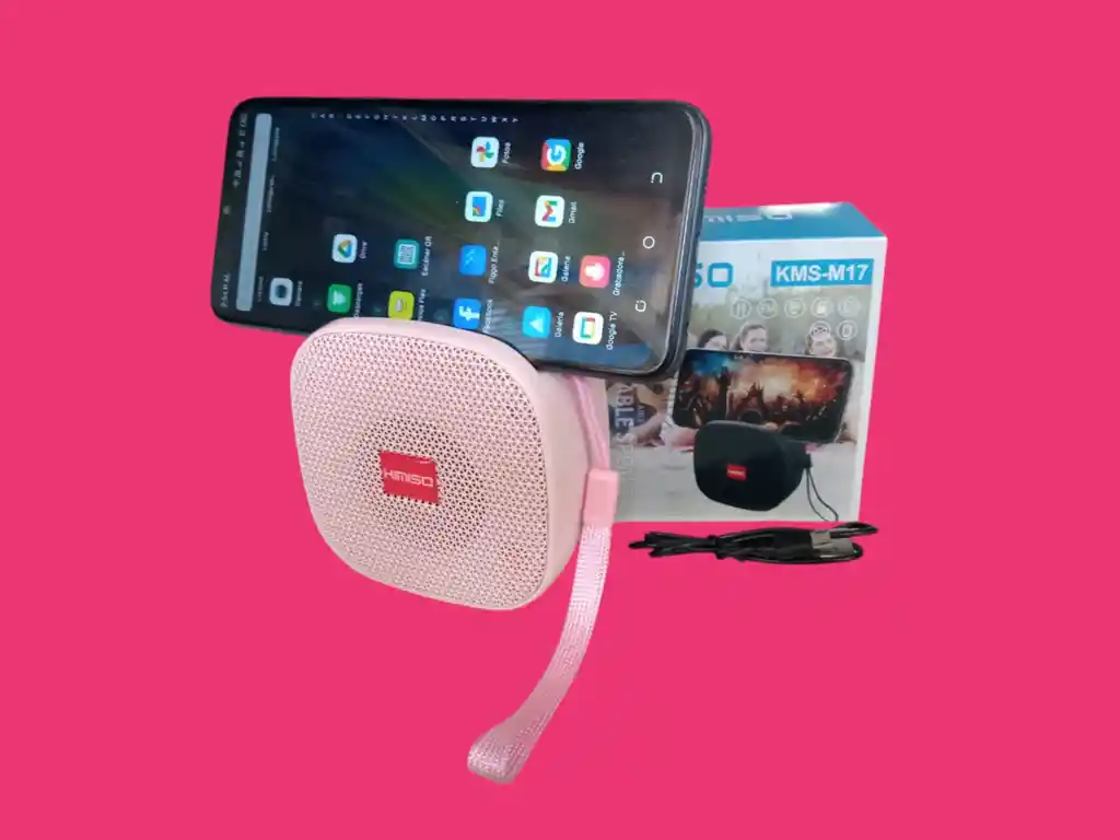 Mini Parlante Kimiso Kms-m17 Bluetooth Con Soporte Para Teléfono (rosado)