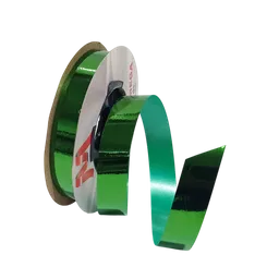 Cinta Liston De Papel Verde Metalizada 1,5cm X 25yrd