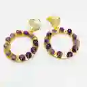 Aretes "rueda" De Amatista