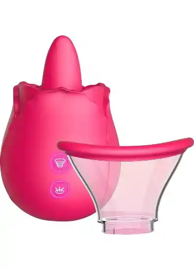 Vibrador Para Mujer, 2 En 1 Lamiendo Y Succionando Con Copa De Succión Lengua