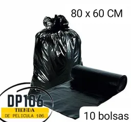 Bolsa Para Basura Grande 80 X 60 Cm X 10 Bolsas