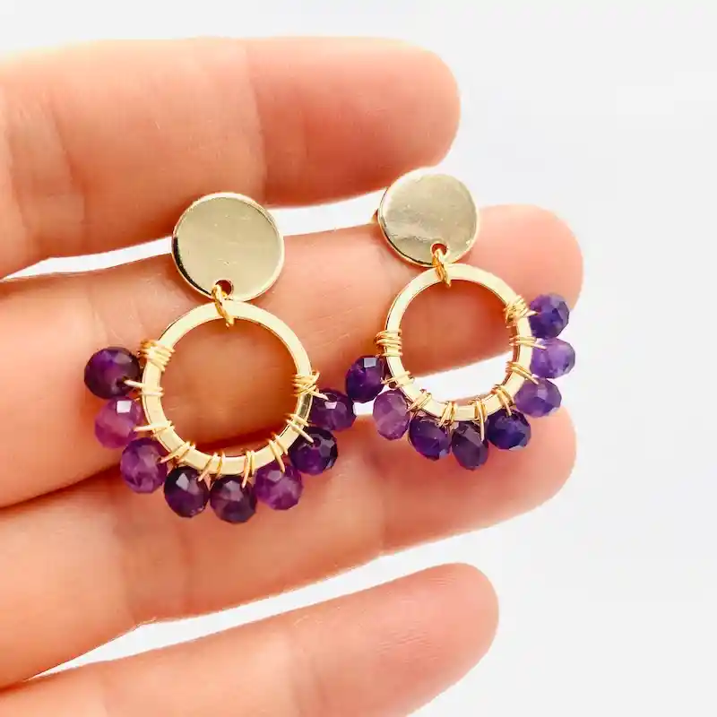 Aretes "tulipán" De Amatista