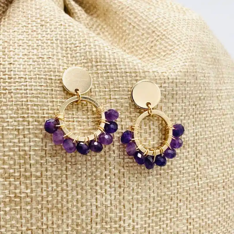 Aretes "tulipán" De Amatista