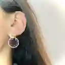 Aretes Dorados Con Piedras Amatista Natural