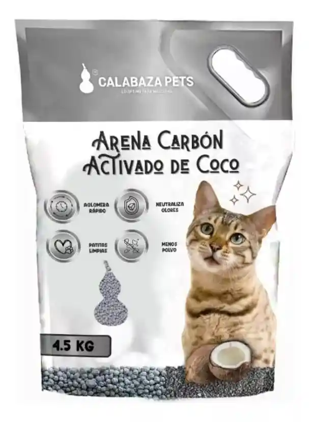 Arena Calabaza 4.5 Kg Carbon Activado Arena Carbon Activado Arena Para Gatos