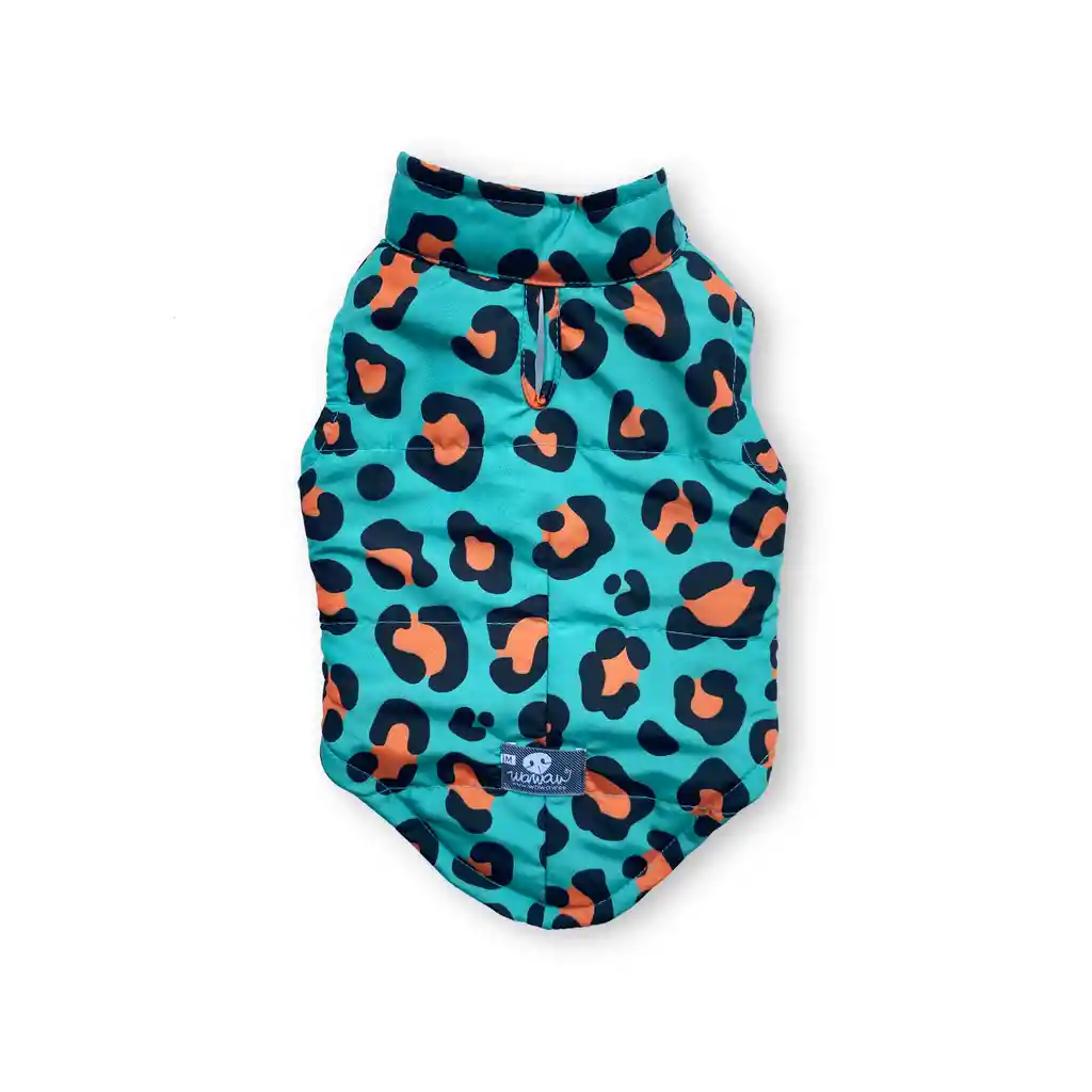 Chaleco L Sub Verde Animal Print Naranja