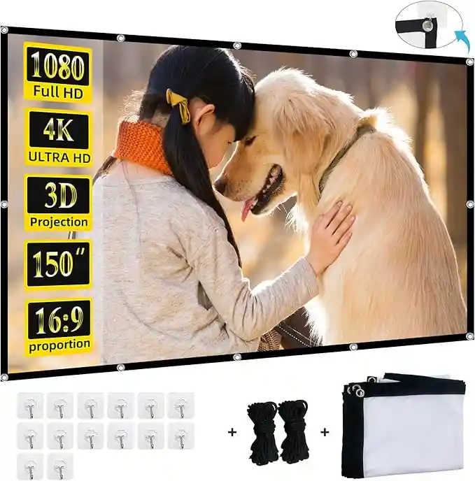 Pantalla Telón De Proyección 150'' Plegable Antiarrugas 16:9