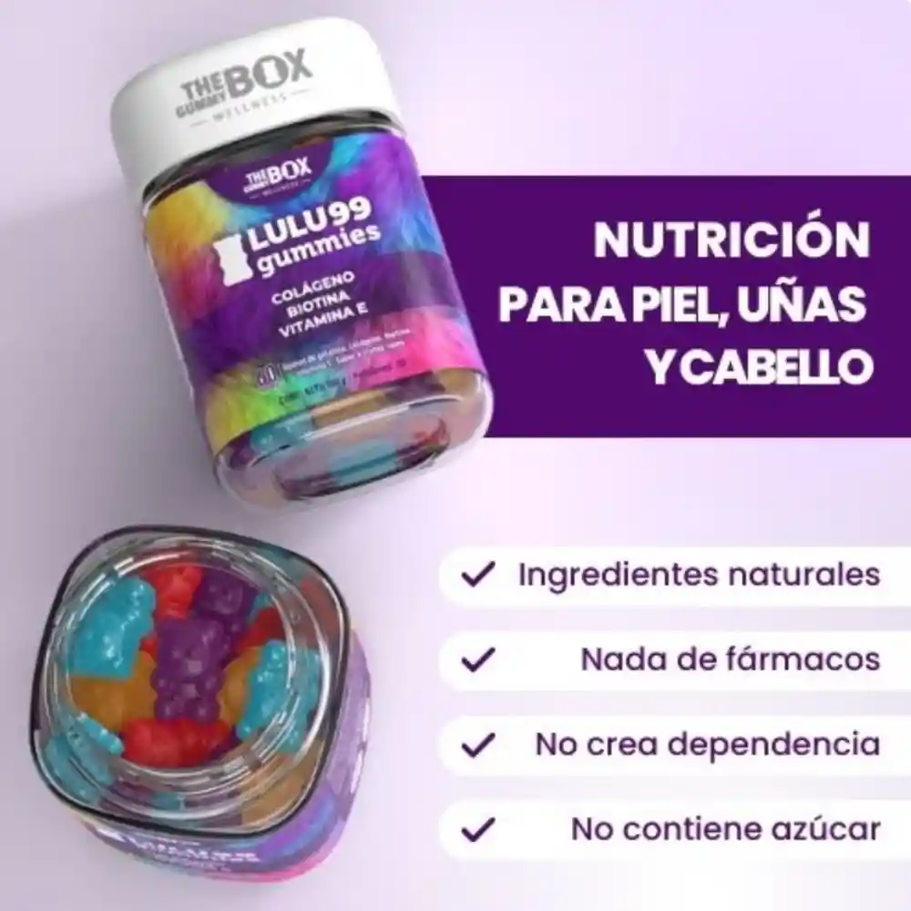 The Gummy Box Hair Vitamins Colageno + Biotina Lulu99