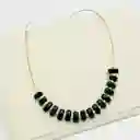 Collar Dorado Egipcio Con Obsidiana