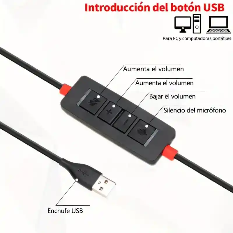 Audífono Alámbrico Para Call Center Conexión Tipo C